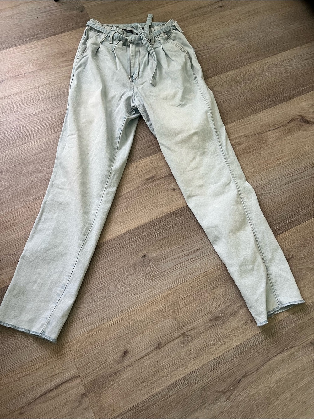 Women’s Paperbag Waist Chino Pants in Light blue